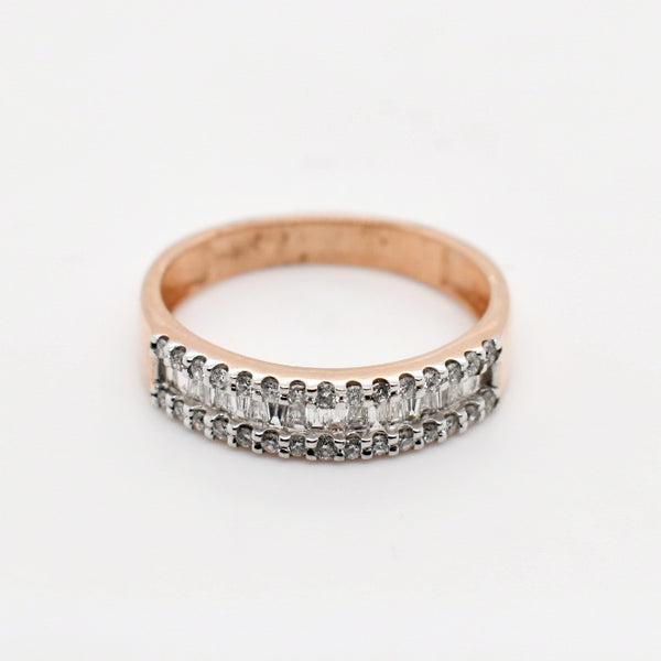 9ct Rose Gold Baguette Diamond Band