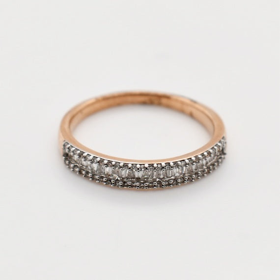 9ct Rose Gold Cluster Diamond Band