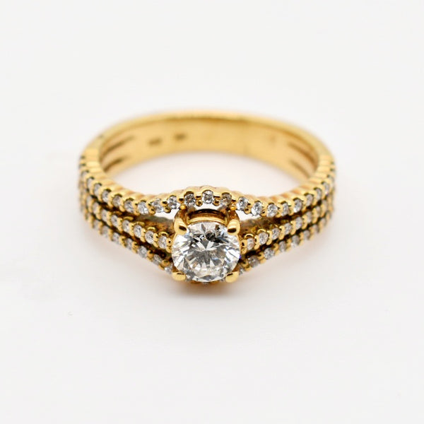 18k Yellow Gold Diamond Engagement Ring