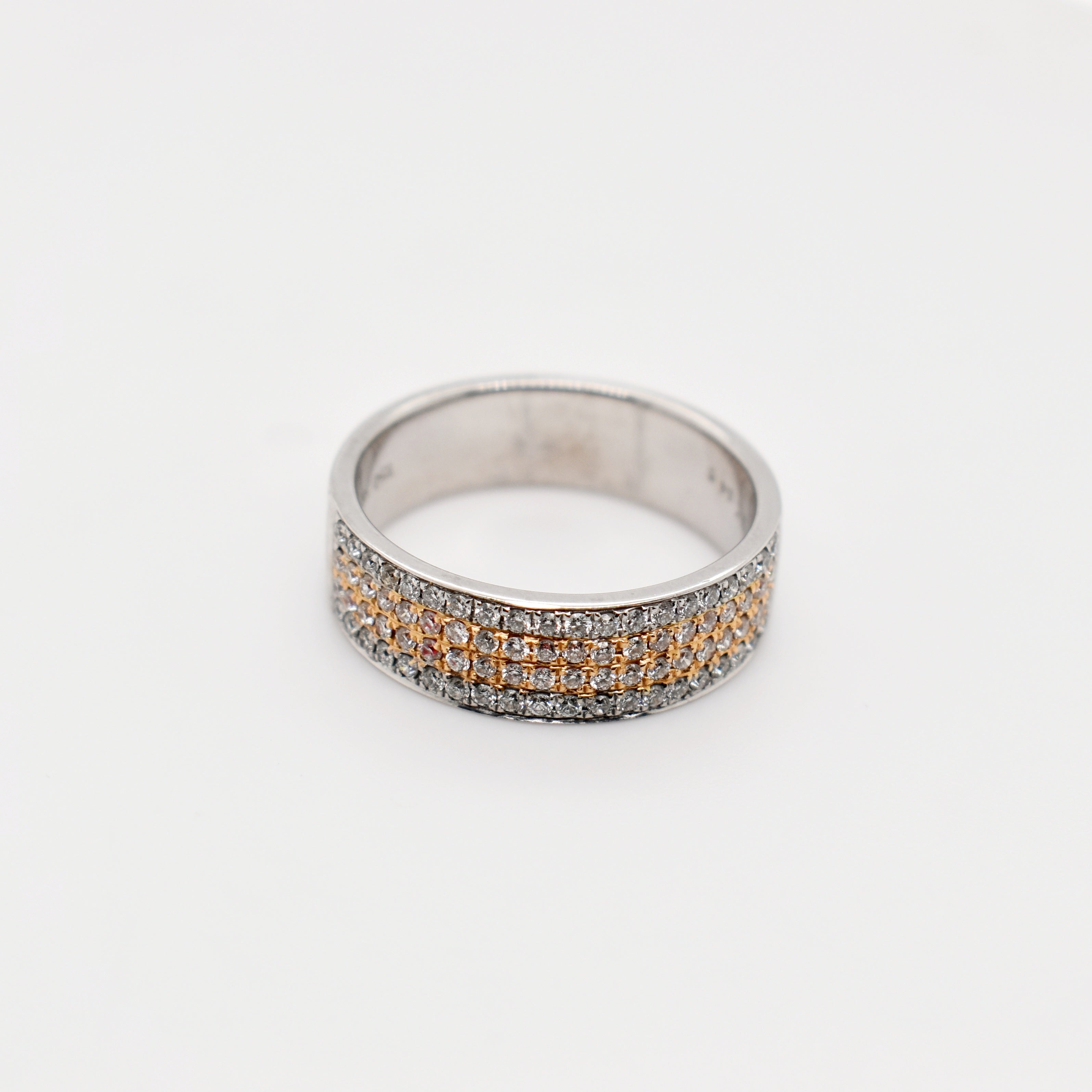 18K Two Tone Diamond Band