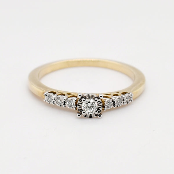 9ct Yellow Gold Cluster Diamond Engagement Ring