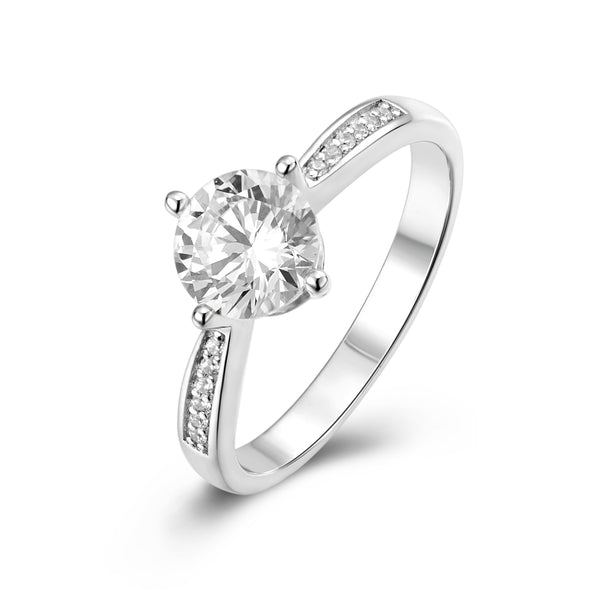 4 Claw Pave Moissanite Ring