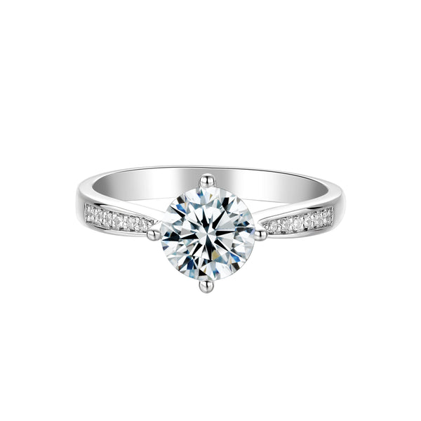 4 Claw Pave Moissanite Ring