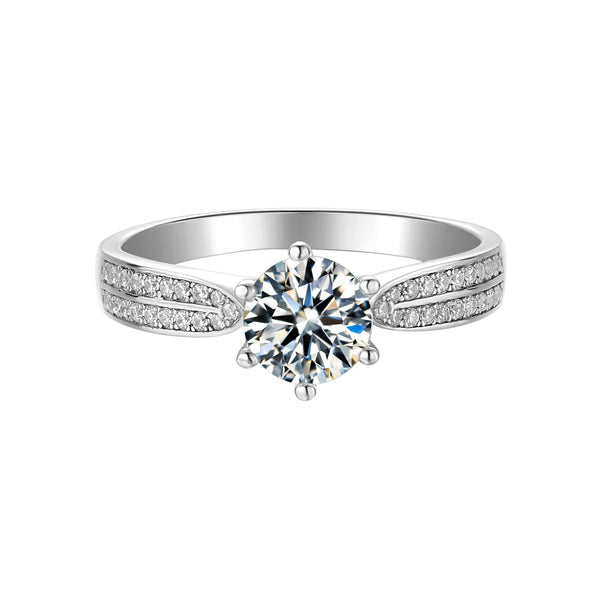 1ct 6 Claw Pave Moissanite Ring