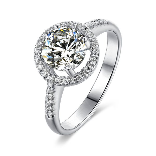 1ct Round 4 Claw Cut Moissanite Ring