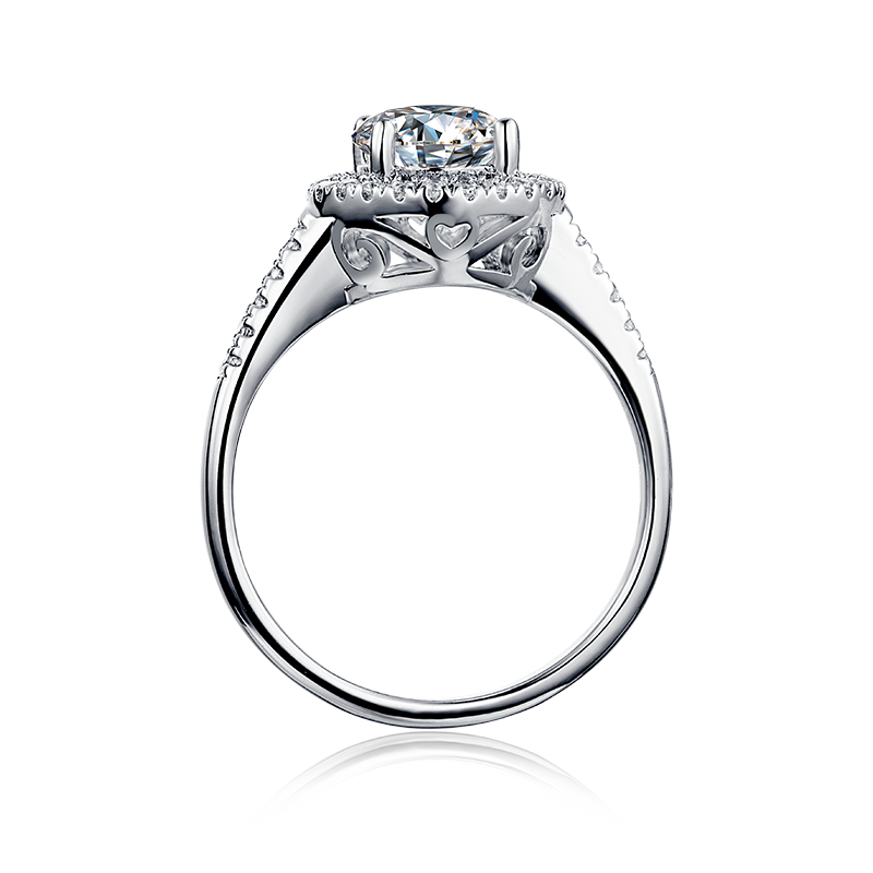 1ct Round 4 Claw Cut Moissanite Ring