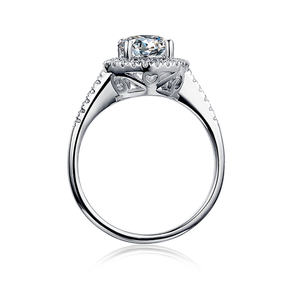 1ct Round 4 Claw Cut Moissanite Ring