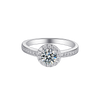 Round Halo 0.5ct Moissanite Ring