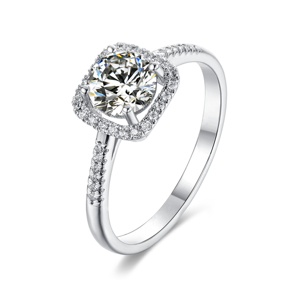 1ct Square Pave Moissanite Ring