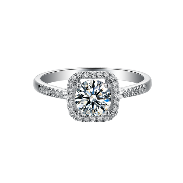 1ct Square Pave Moissanite Ring