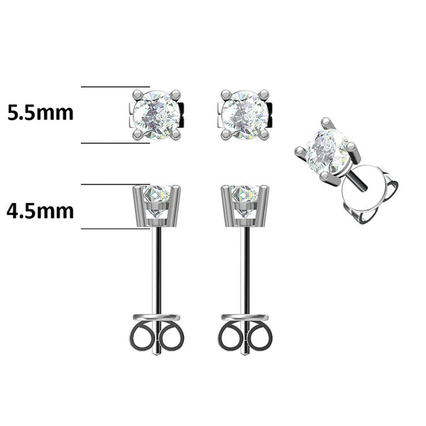 4 Claw Solitaire Stud Moissanite Earrings