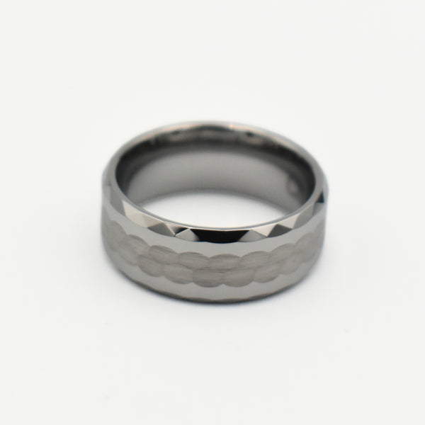 Tungsten Grey Hammered Step Brushed Band