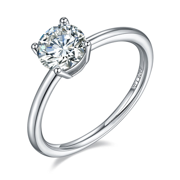 Solitaire Tiffany 6 Claw Setting 1.00ct Moissanite Engagement Ring Set –  Gems and Stuff