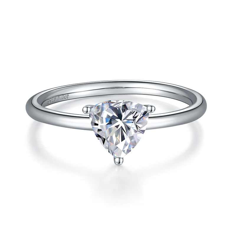 Trillion Cut Solitare Moissanite Ring.