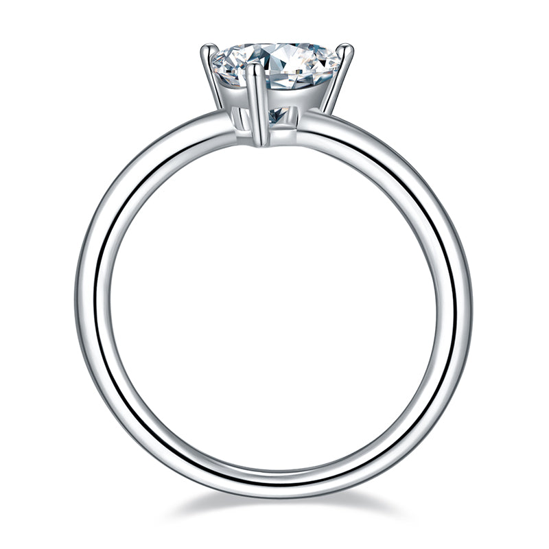 Trillion Cut Solitare Moissanite Ring.