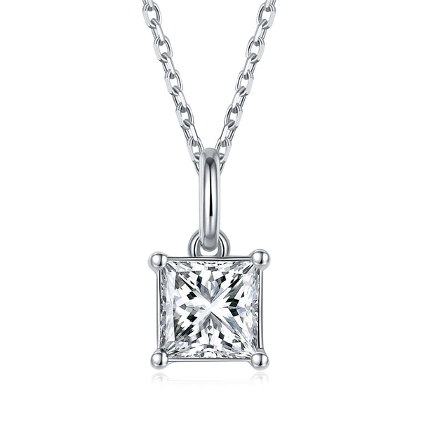 Princess Cut Moissanite Necklace.