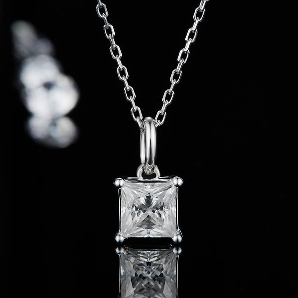 Princess Cut Moissanite Necklace.